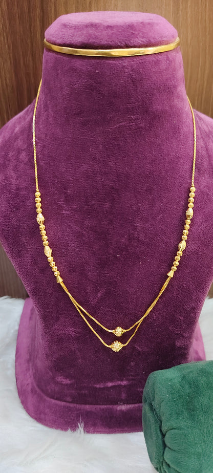 100% gold look chain and ball bracelet combo