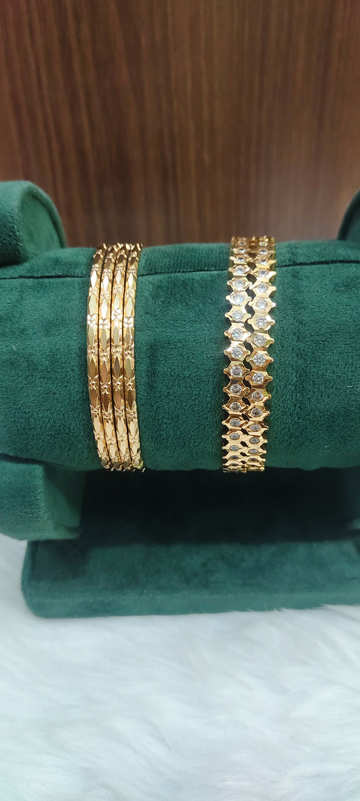 Pure panchaloham polished 2 bangles unpolished 4 bangles combo ( both will come same size)