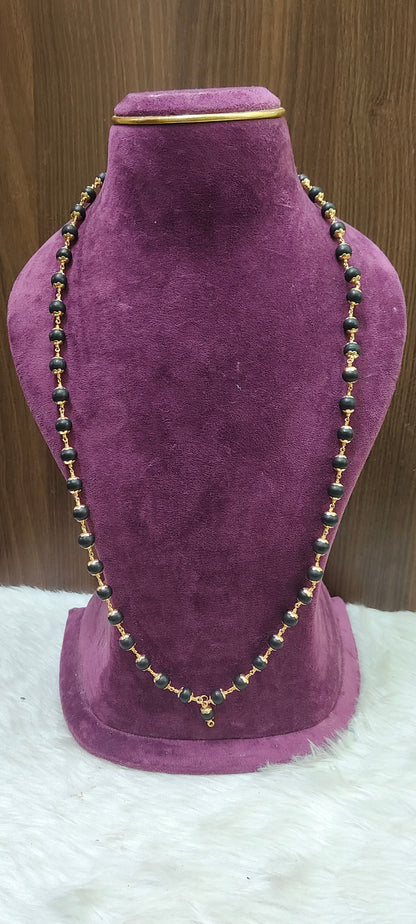 Original 8 mm karungali mala with panchaloham caping