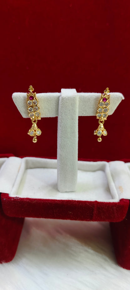 Diamond Studded Drop Earrings