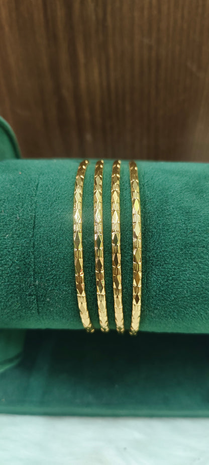 Premium micro gold plated daily wear 5 set combo(26" length thali chain,18" black beads, earrings,vanki ring, 4bangles)