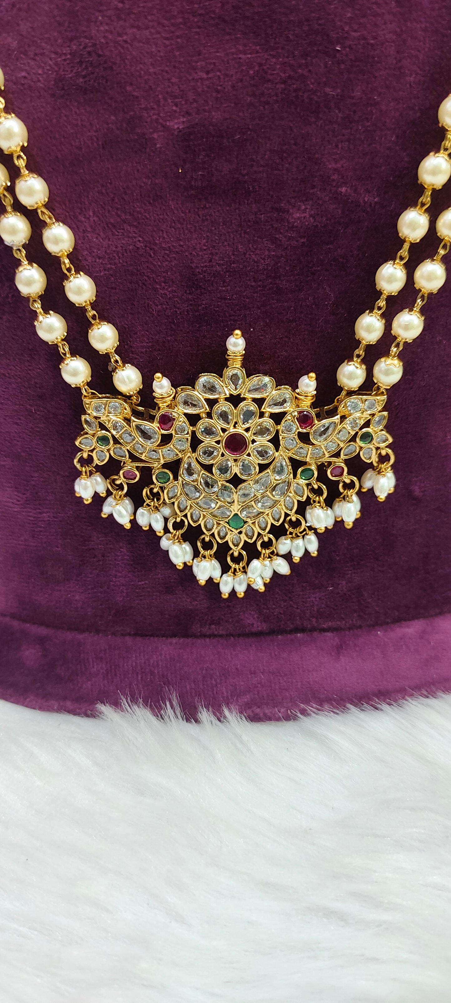 Premium rani haram with cute necklace combo