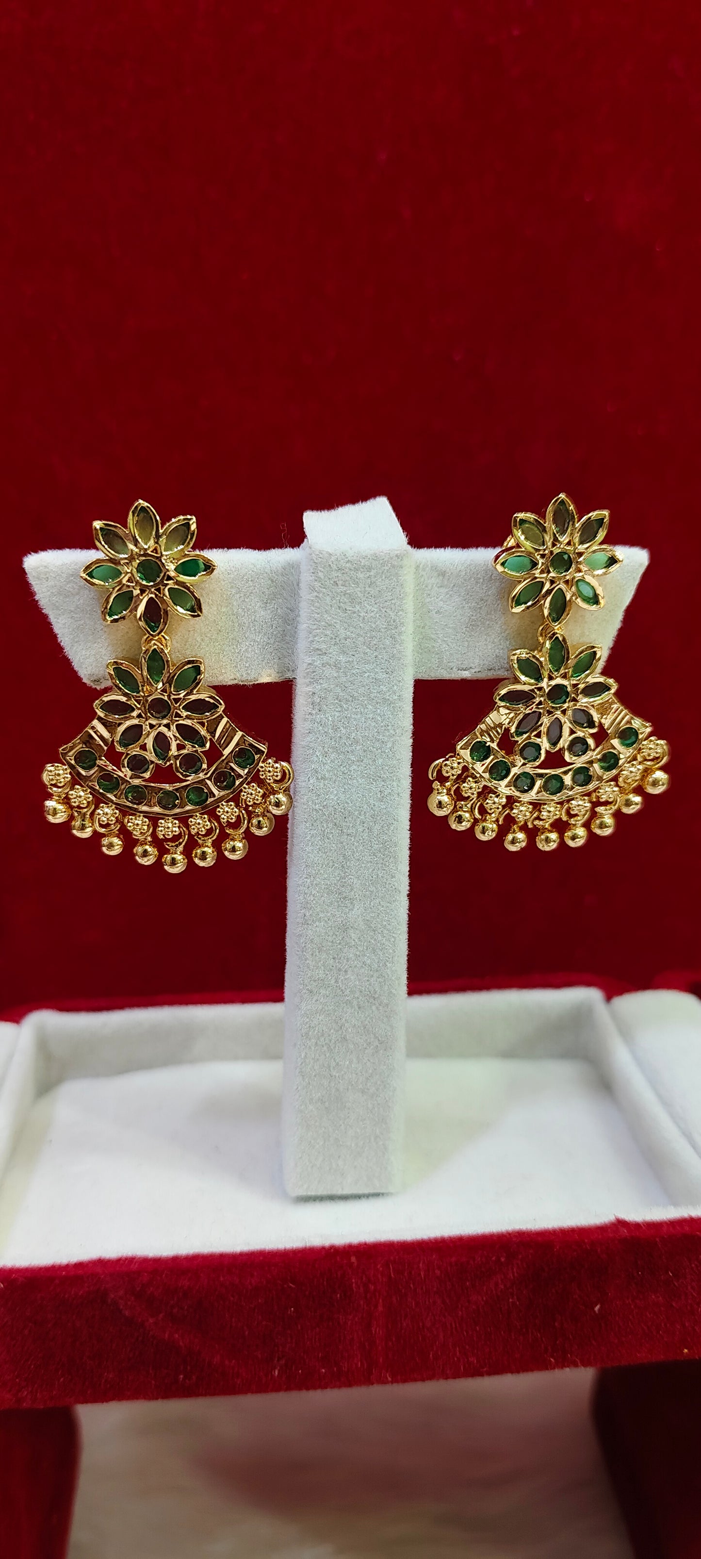 Pure panchaloham gold look earrings