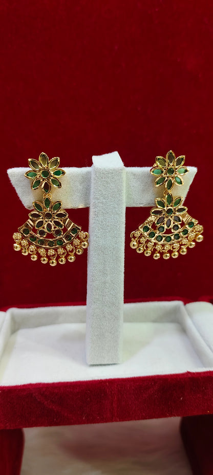 Pure panchaloham gold look earrings