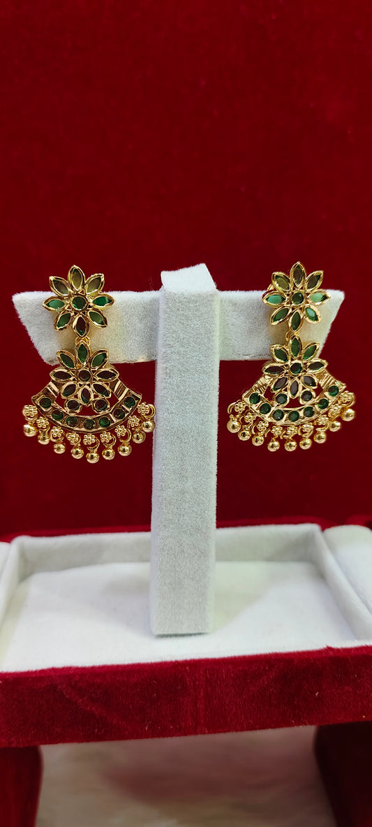 Pure panchaloham gold look earrings