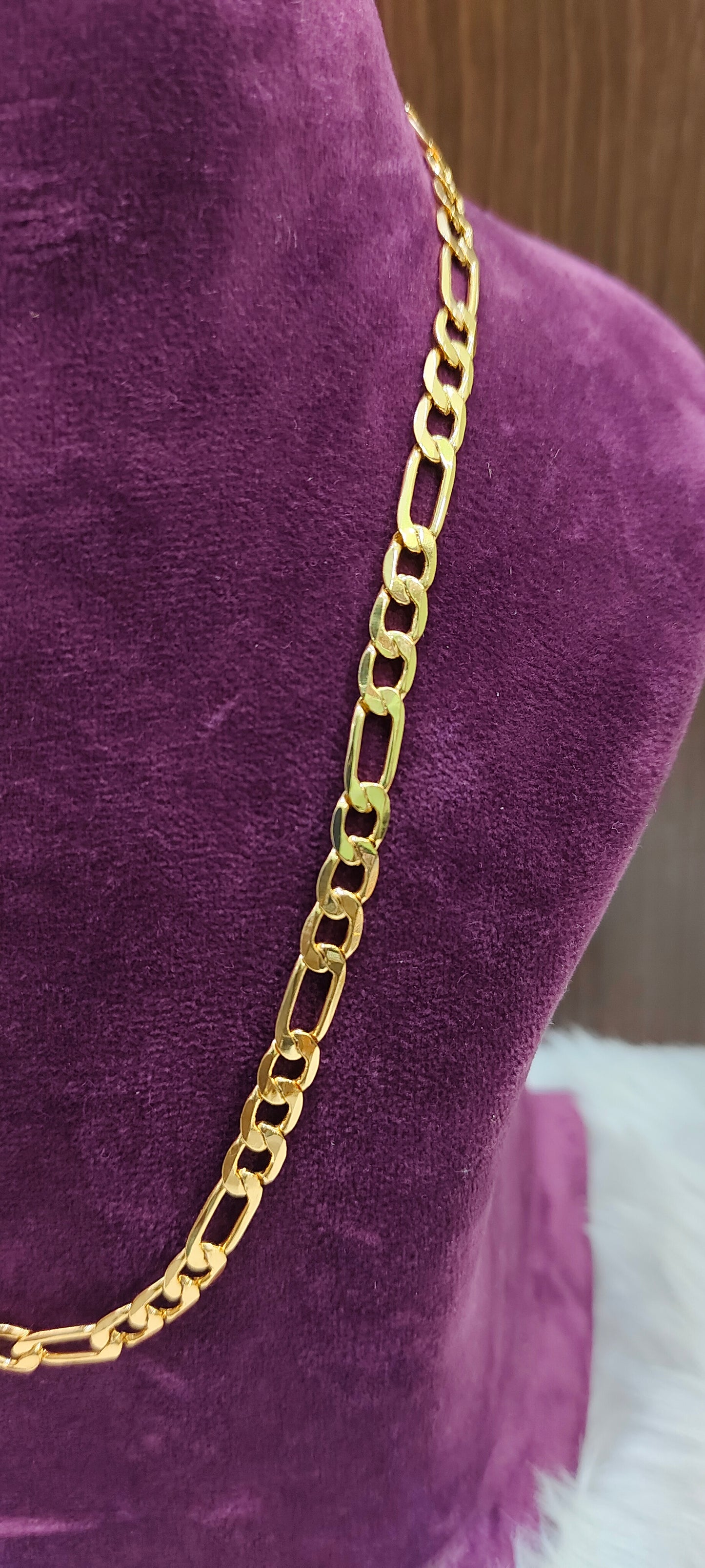 Premium micro gold plated 18" length stylish mens chain