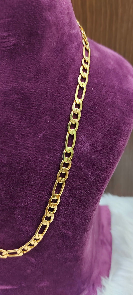 Premium micro gold plated 18" length stylish mens chain