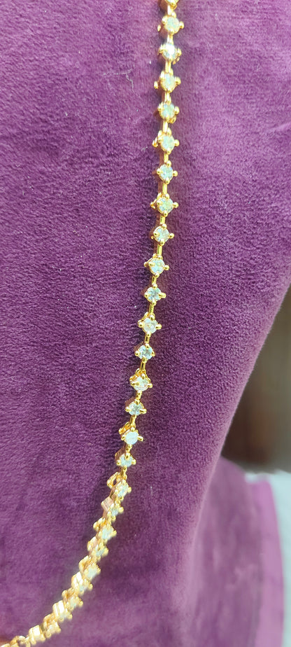 Semi panchaloham daimond look thali chain with 28" length