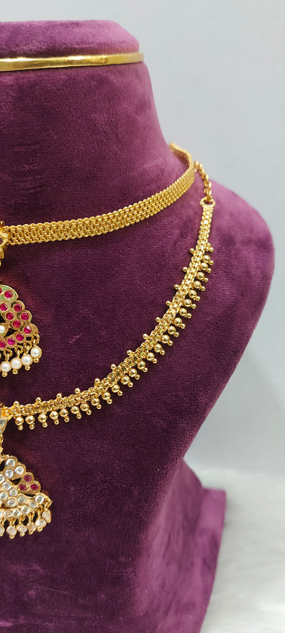 Pure panchaloham vintage look 2 necklace combo