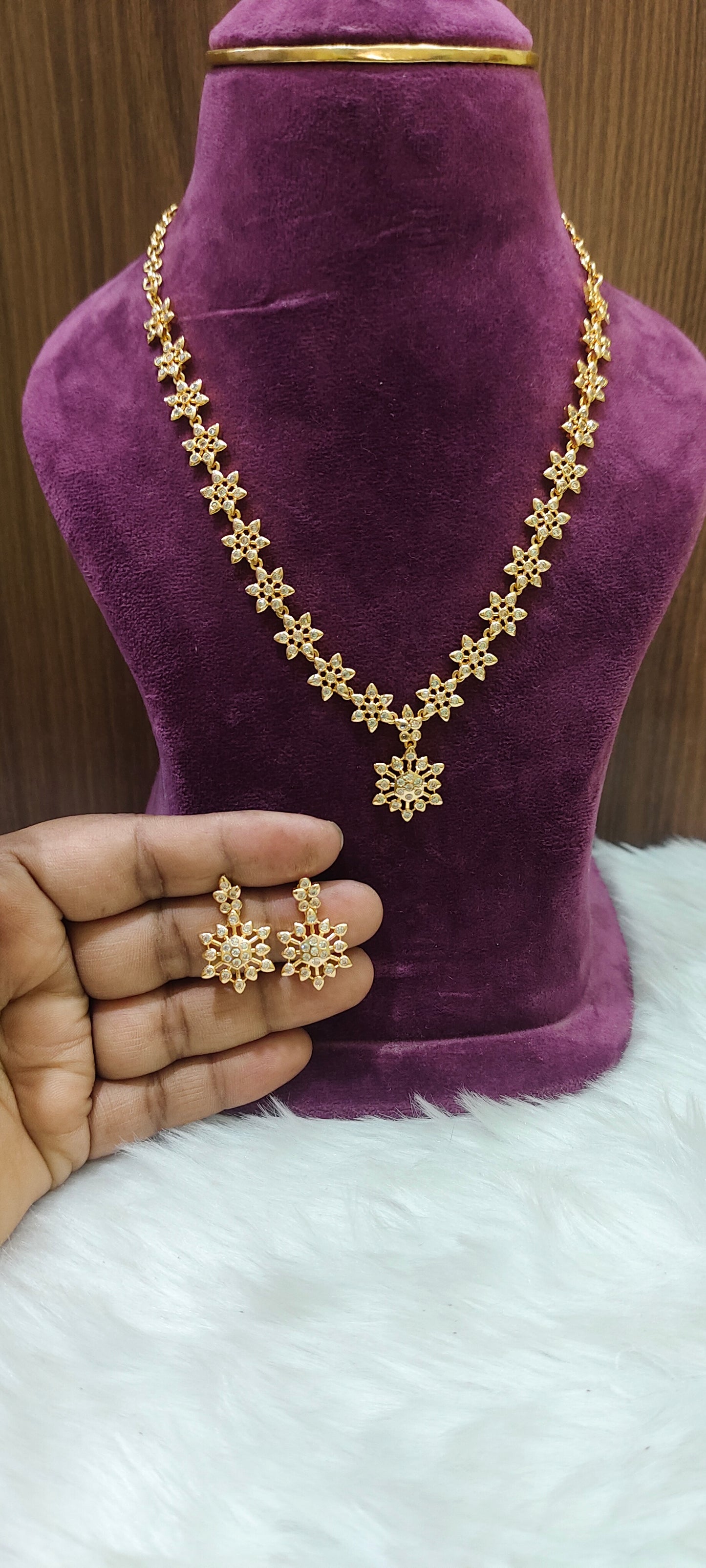 Pure panchaloham dimond look necklace