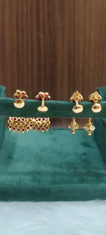 Pure panchaloham 2 pair earrings combo