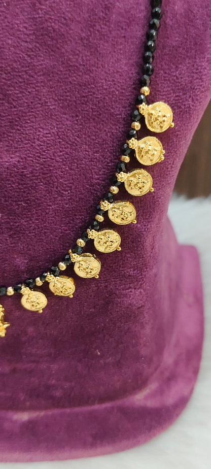 Simple gold look Lakshmi Devi necklace