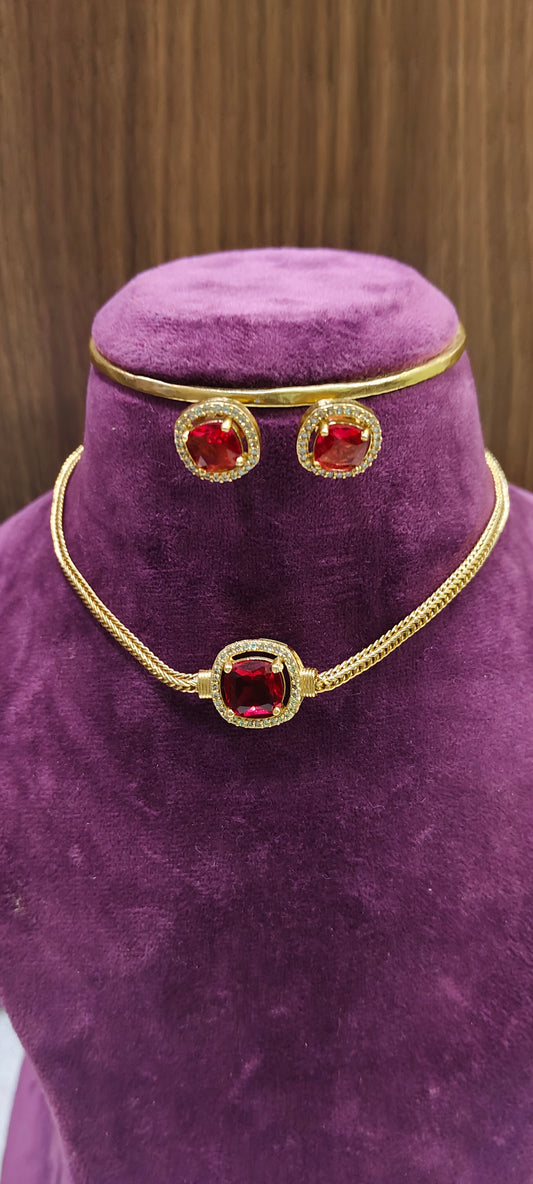 Simple and elegant necklace set ( back chain and back thread provided)