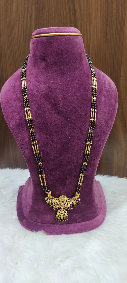 Premium nakshi non god motive black beads