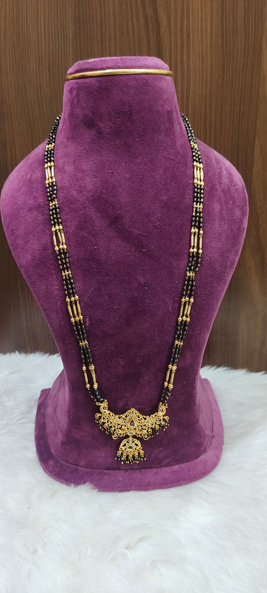 Premium nakshi non god motive black beads