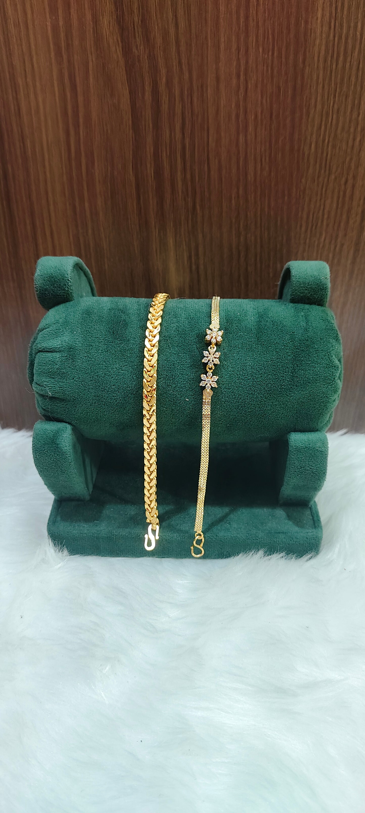 Premium micro gold daily wear 8" mens bracelet and women bracelet combo