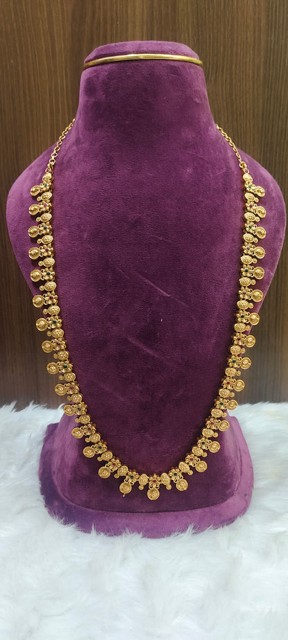 Budjet friendly kasu long haram cum vaddanam with flowe design