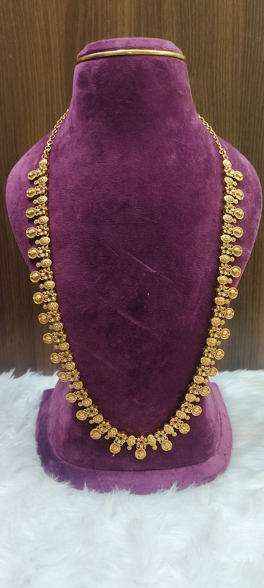 Budjet friendly kasu long haram cum vaddanam with flowe design