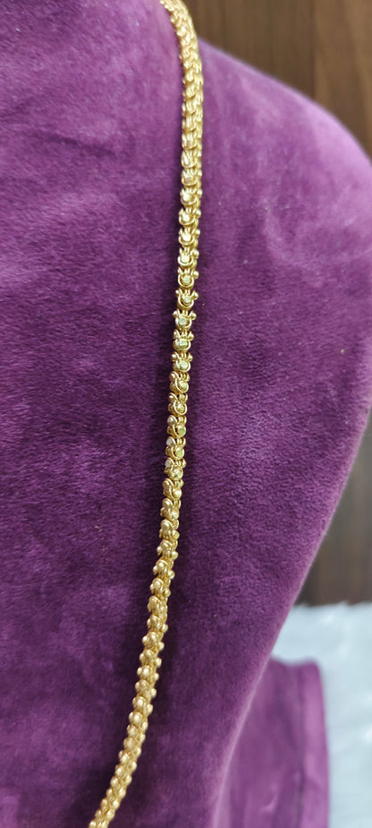Pure panchaloham unpolished 24 " length broad chandramukhi chain
