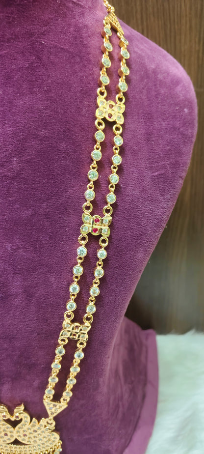 Pure panchaloham grand look double swam pendant long haram