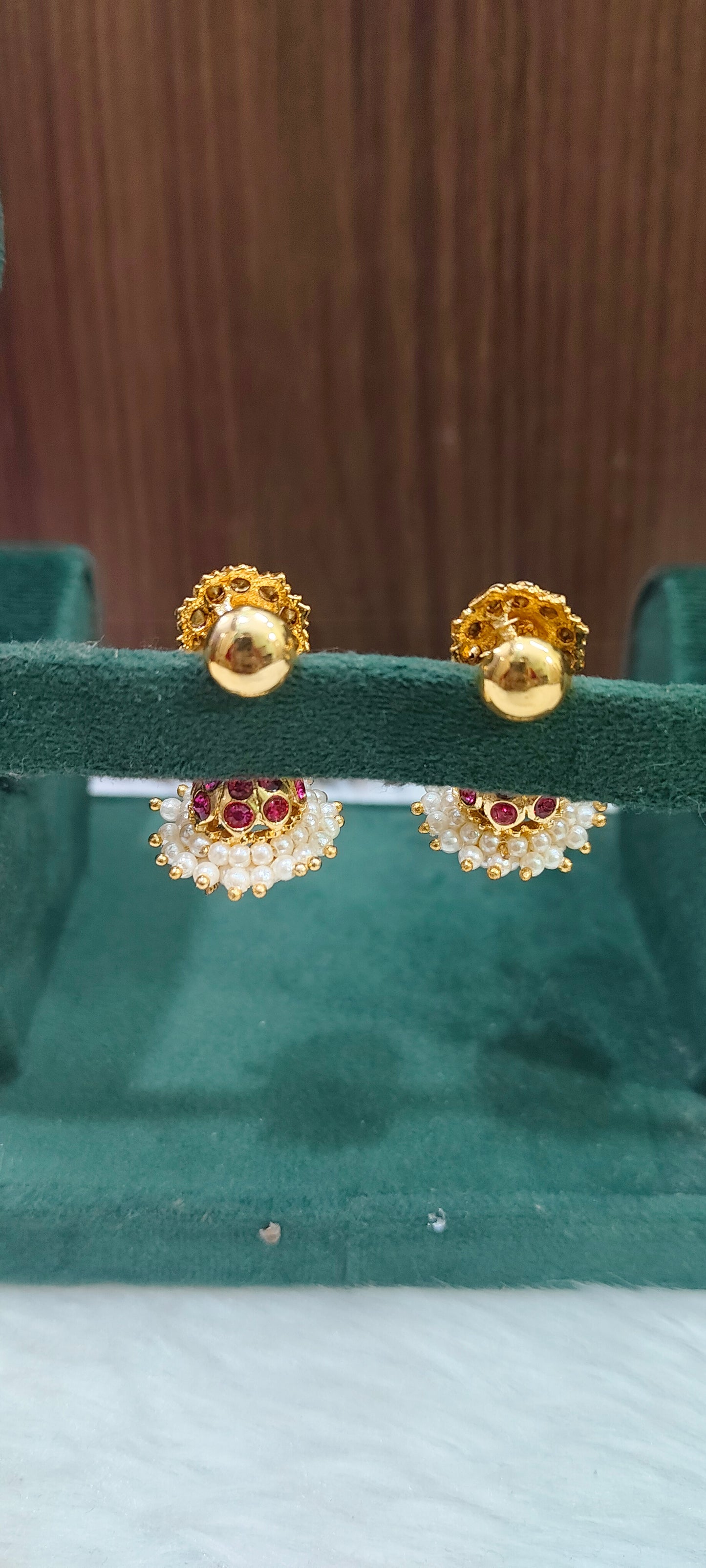 Pure panchaloham pearl jumkas