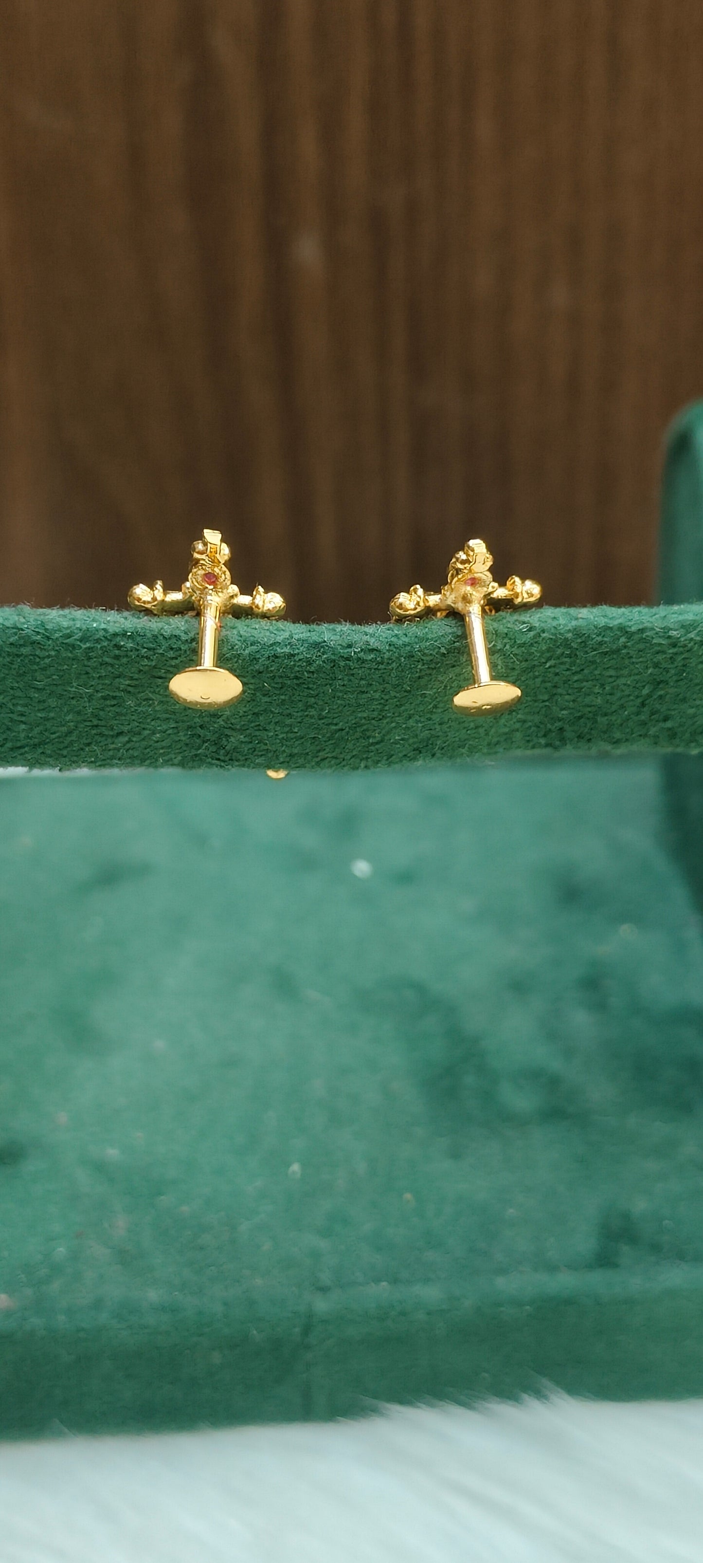 Premium micro gold plated daily wear Lakshmi Devi studs