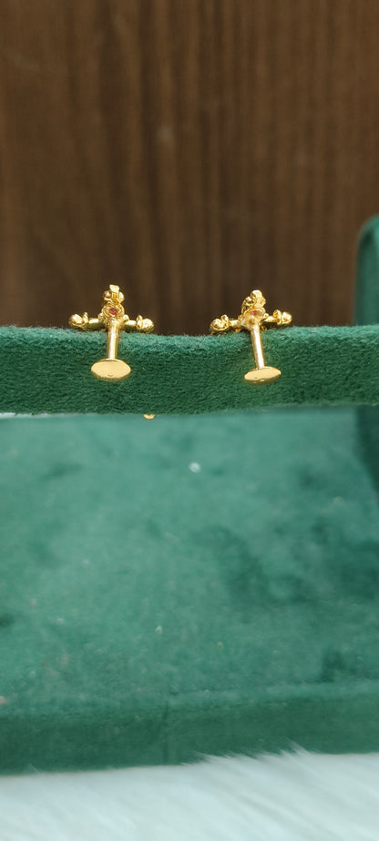 Premium micro gold plated daily wear Lakshmi Devi studs
