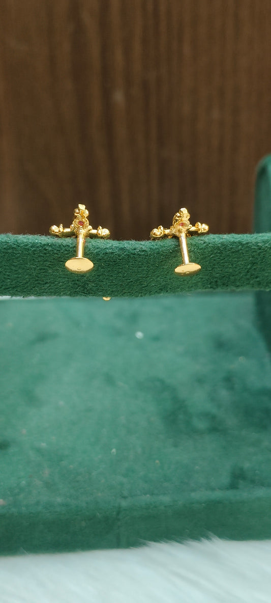Premium micro gold plated daily wear Lakshmi Devi studs
