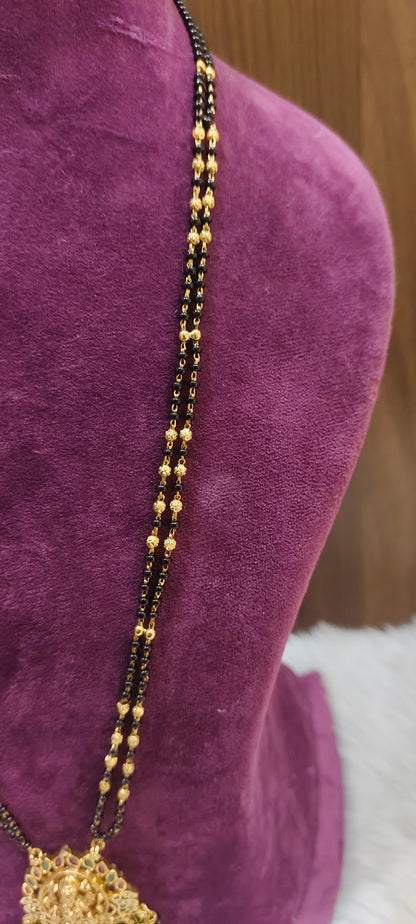 Premium nakshi 28" length long black beads