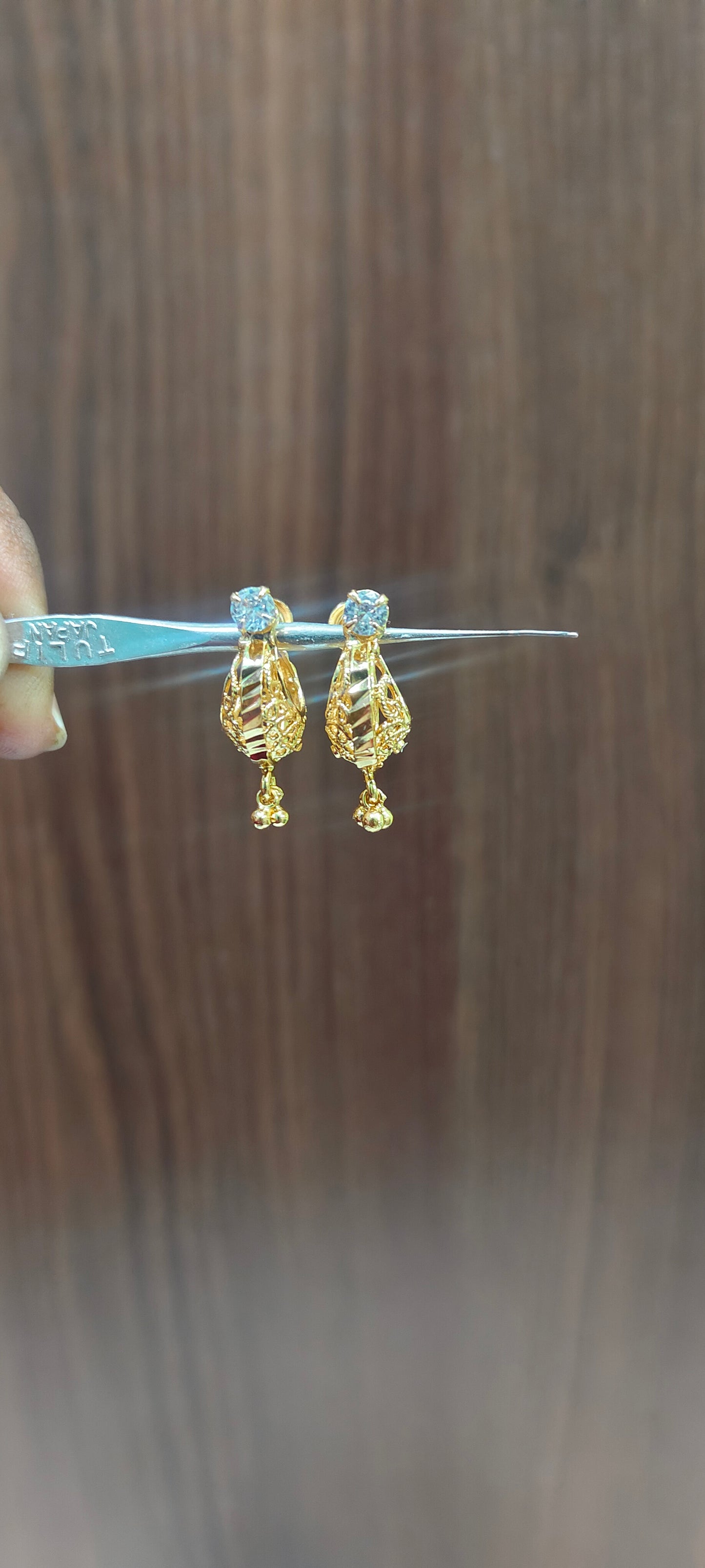 Pure panchaloham gold look makarakundanalu