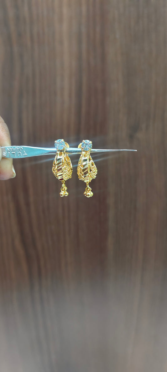 Pure panchaloham gold look makarakundanalu