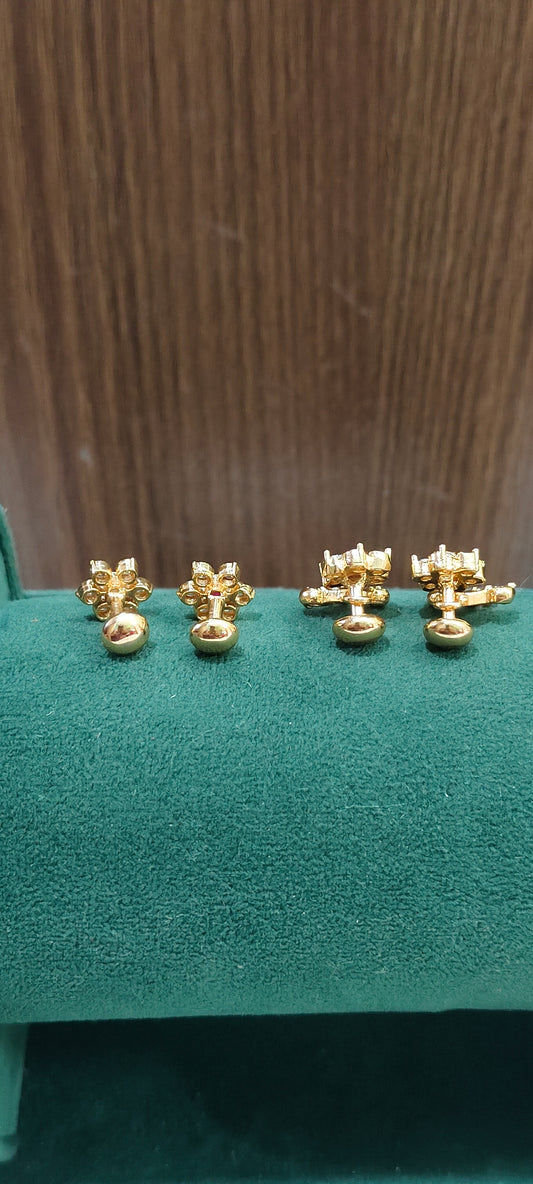 Pure panchaloham 2 pair studs combo