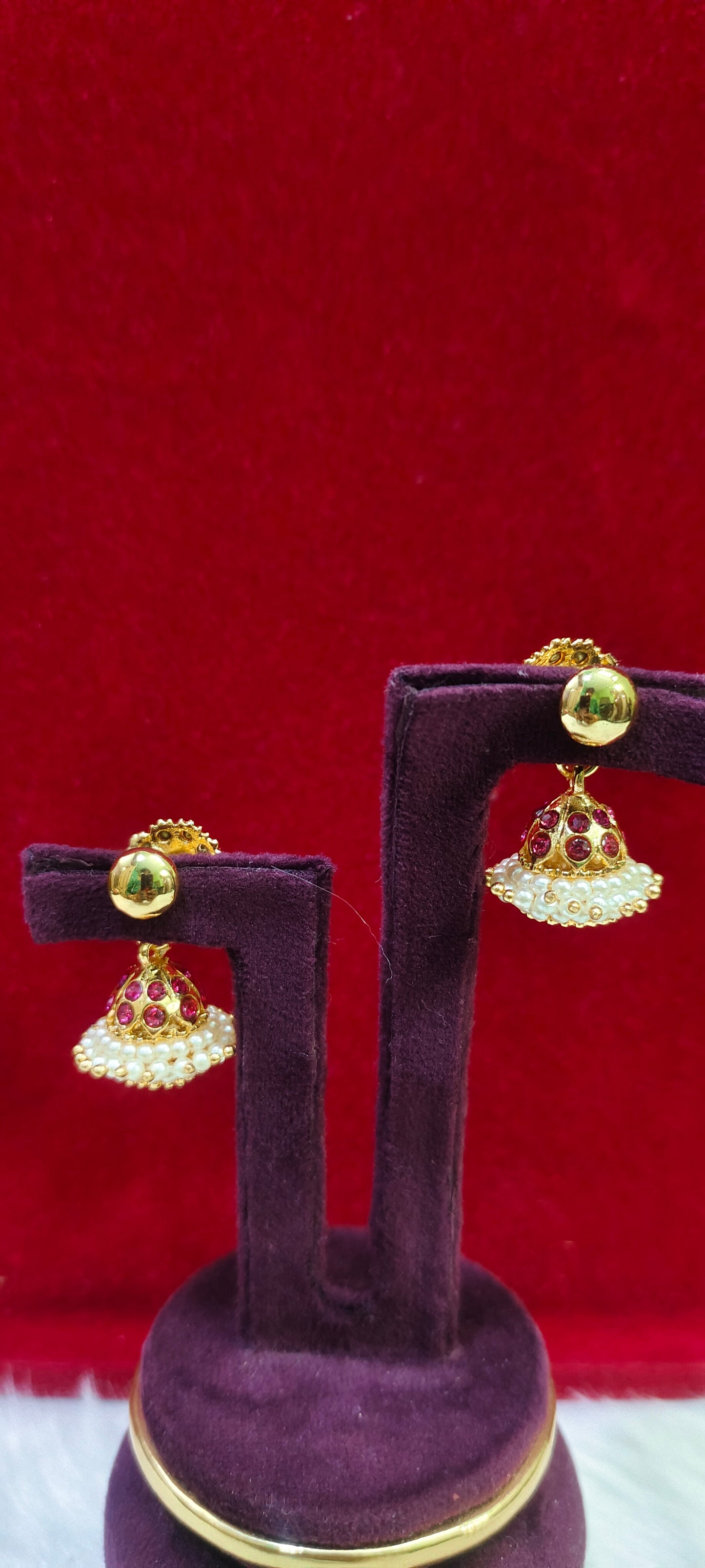 Pure panchaloham pearl jumkas