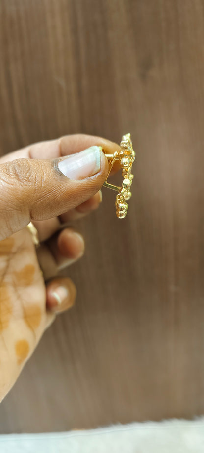 Pure panchaloham daimond look frame earrings