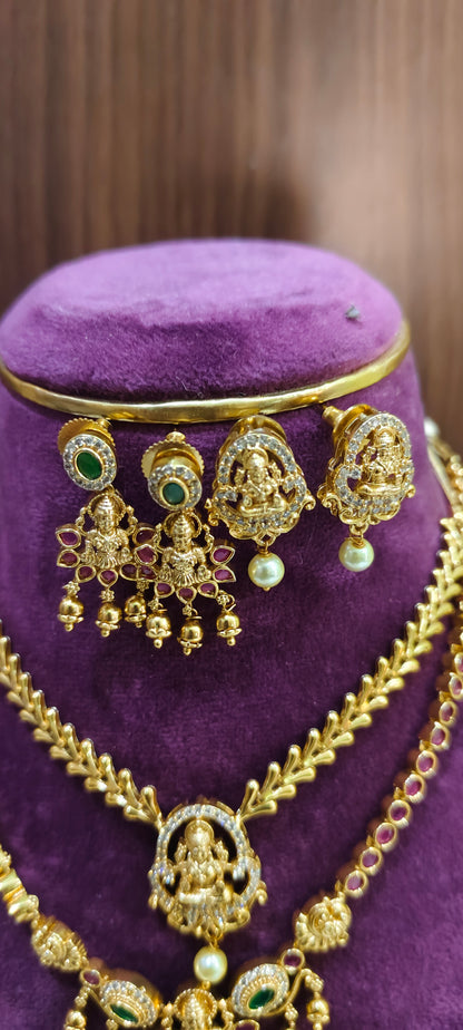 Premium nakshi 2 necklace set combo (back thread provided)
