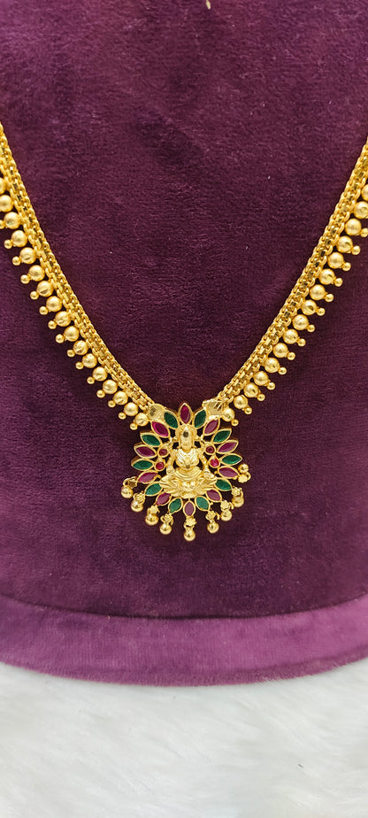 100% gold look simple long haram with earrings