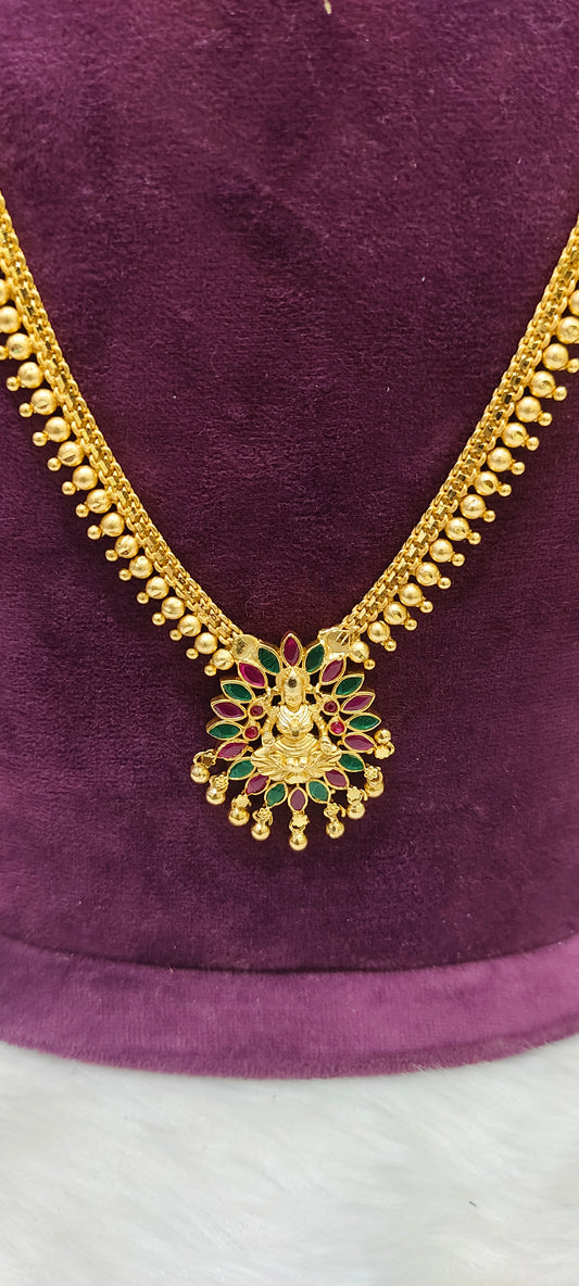 100% gold look simple long haram with earrings