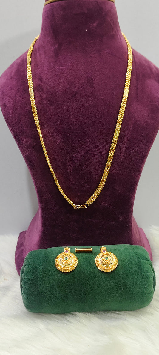 Premium micro gold plated 24" length 2 line thali chain with mangalsutra
