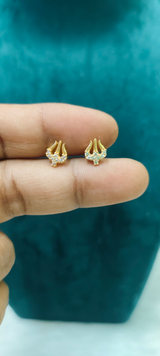 Pure panchaloham trishul small studs
