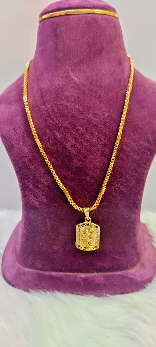 Same as gold look 18" hanuman pendant chain