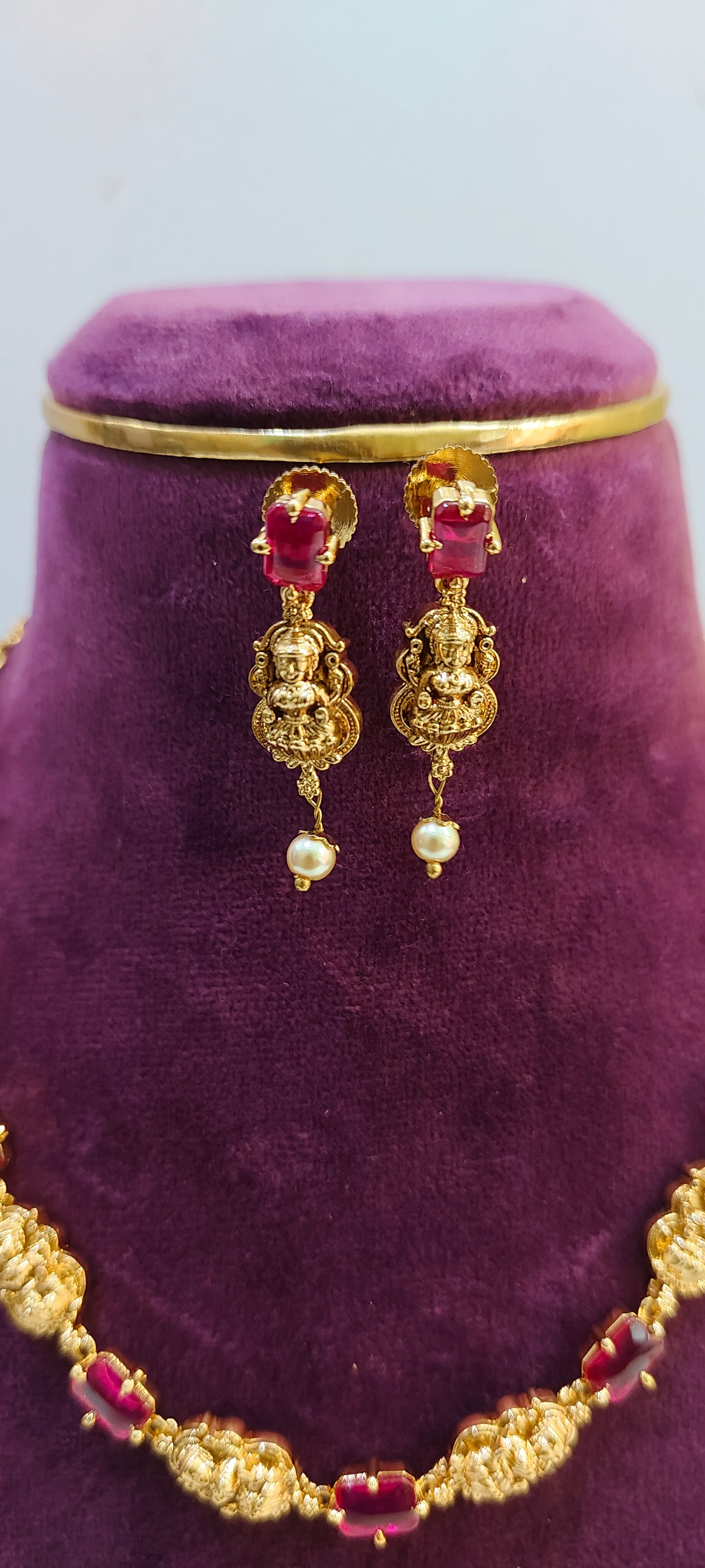 Premium nakshi Lakshmi Devi necklace set