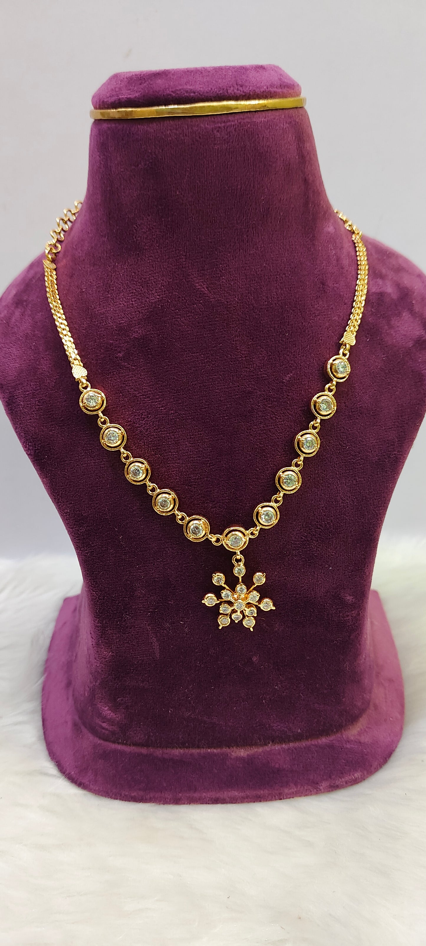 Pure panchaloham dimond look necklace