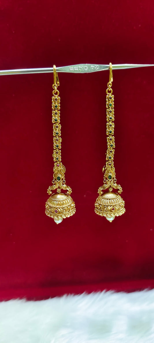 Premium nakshi jumka with attached maati