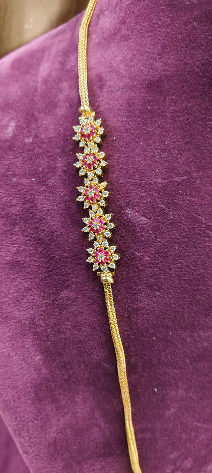Premium micro gold plated daily wear 24" length daimond model thali chain