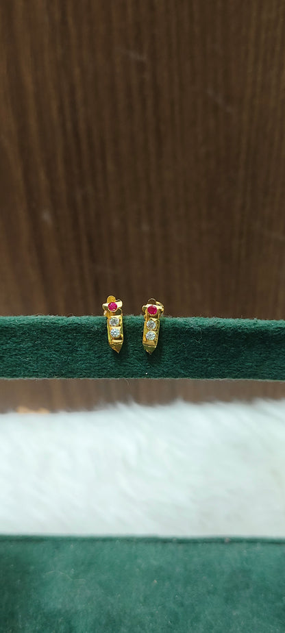 Pure panchaloham j type baby studs or nose ring