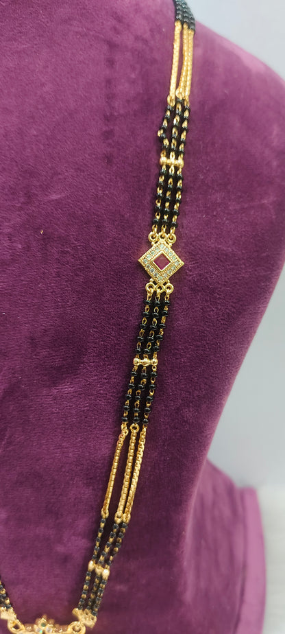 Panchaloham pendant with 3line micro black beads with 30" length (only pendent panchaloham)