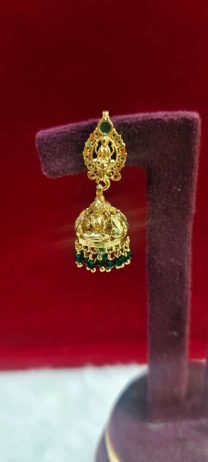 Gold look Lakshmi Devi cute jumkas
