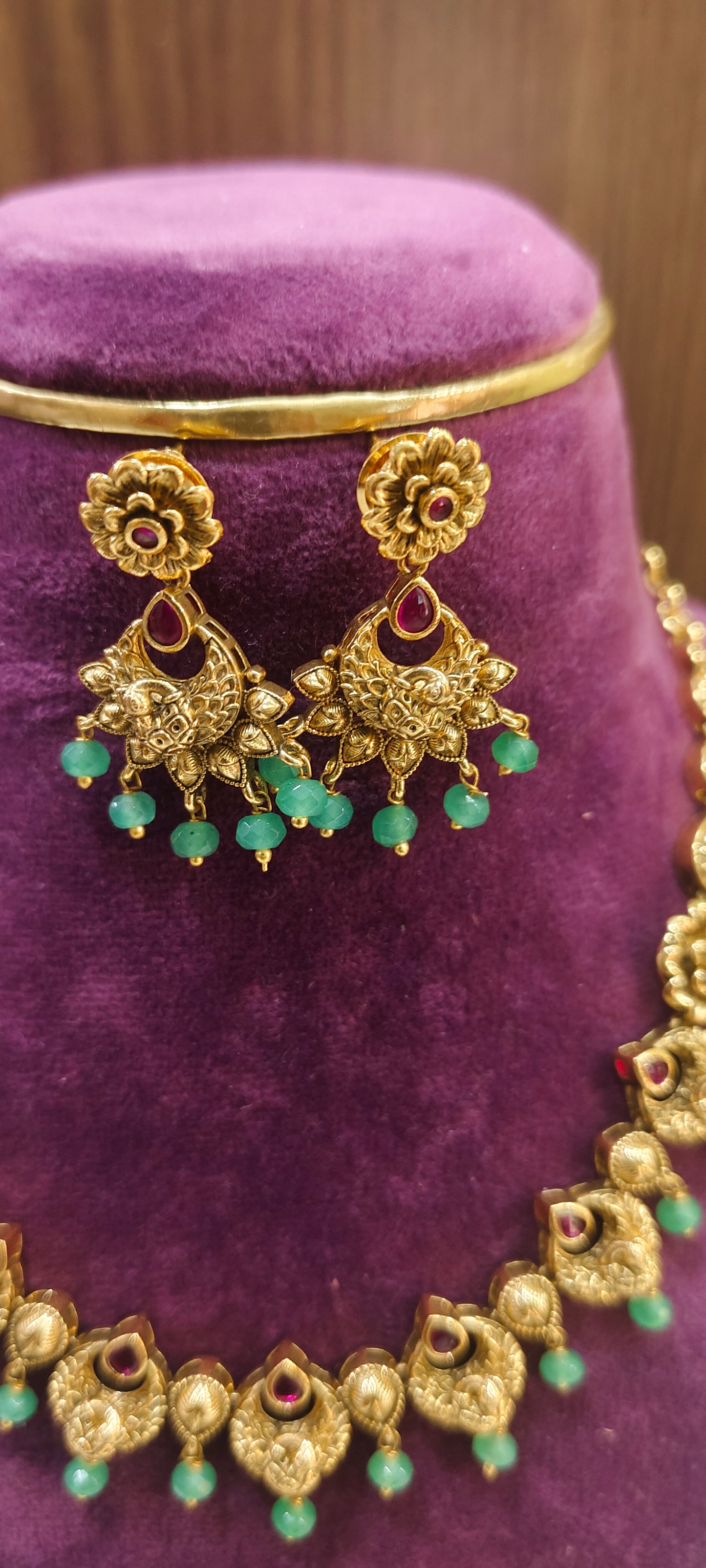 Premium antique nakshi necklace set