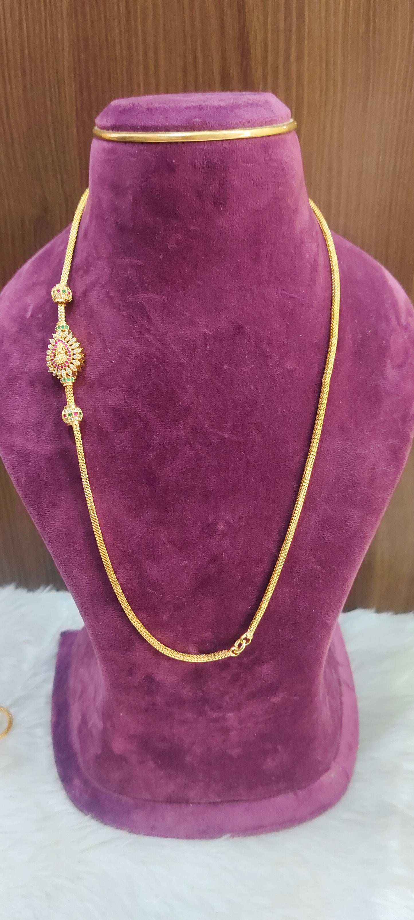 Premium micro gold plated 24" length Lakshmi Devi thali chain