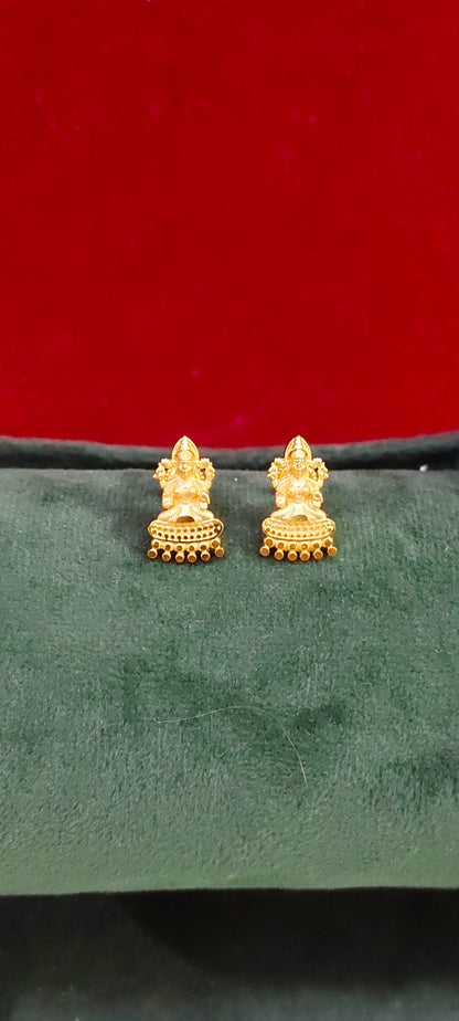 100% gold looka Lakshmi Devi studs